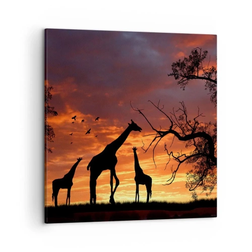 Cuadro sobre lienzo - Impresión de Imagen - Una pequeña cena con tus seres queridos - 50x50 cm