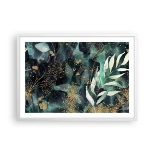 Póster en marco blanco - Jardín encantado - 70x50 cm
