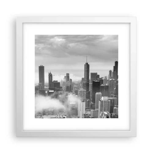 Póster en marco blanco - Paisaje americano - 30x30 cm