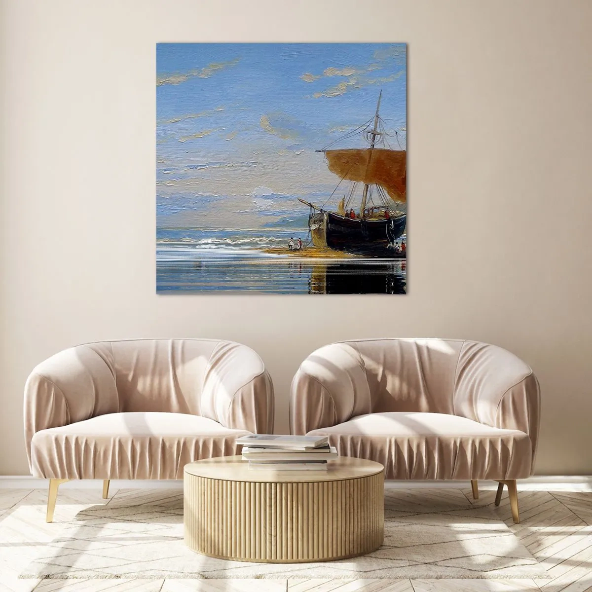 Cuadro sobre vidrio - Impresiones sobre Vidrio - Agua, tierra, aire - 70x70 cm