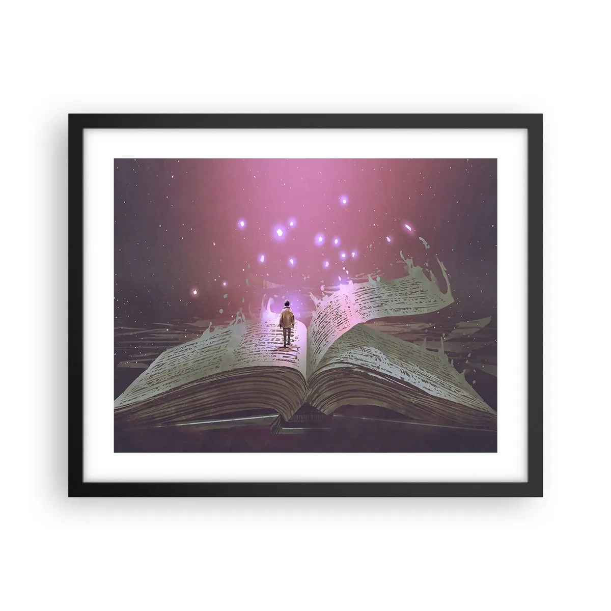 Póster en marco negro - Una invitación a otro mundo - 50x40 cm