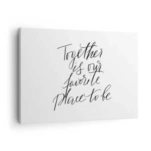 Cuadro sobre lienzo - Impresión de Imagen - Inscripción tipográfica en un estilo elegante sobre un fondo blanco. - 70x50cm - ¿Tú también lo sientes? - Decoración de pared moderna para salón y dormitorio ARTTOR