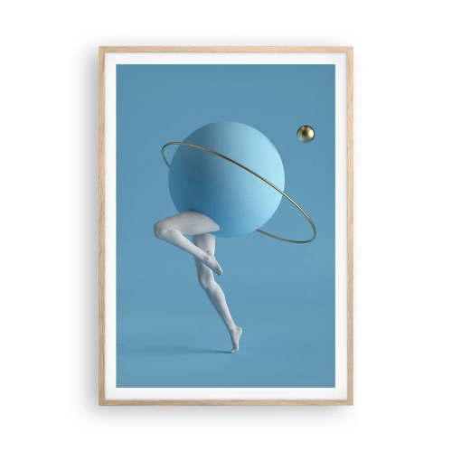 Póster en marco roble claro - Y los planetas se vuelven locos - 70x100 cm