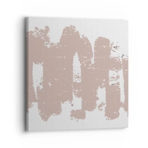 Cuadro sobre lienzo - Impresión de Imagen - Abstracción en rosa suave - 30x30 cm