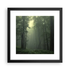 Póster en marco negro - Antes de que se despierte el bosque - 30x30 cm
