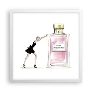 Póster en marco blanco - La esencia de la feminidad - 40x40 cm