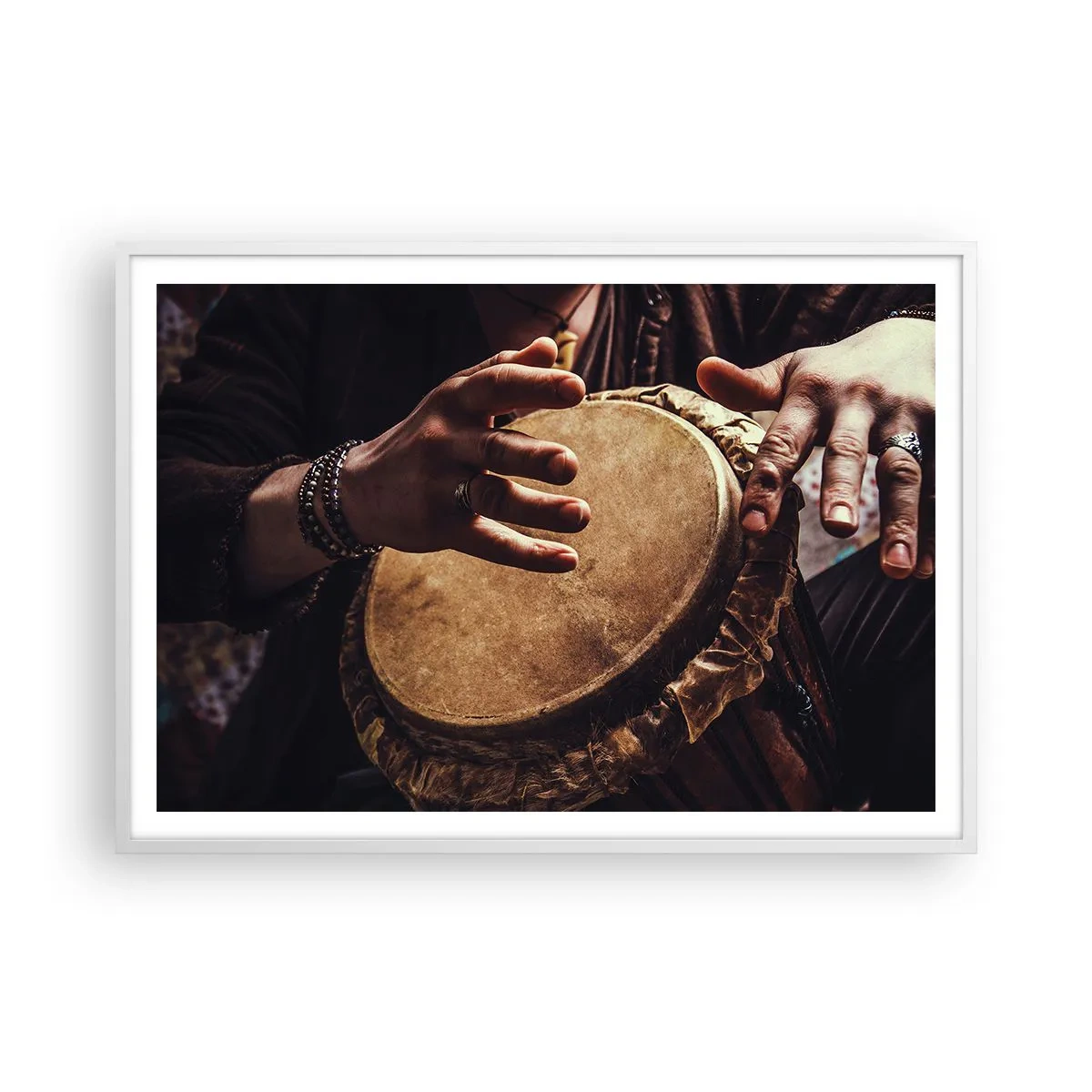 Póster en marco blanco - En el ritmo del corazón - 100x70 cm