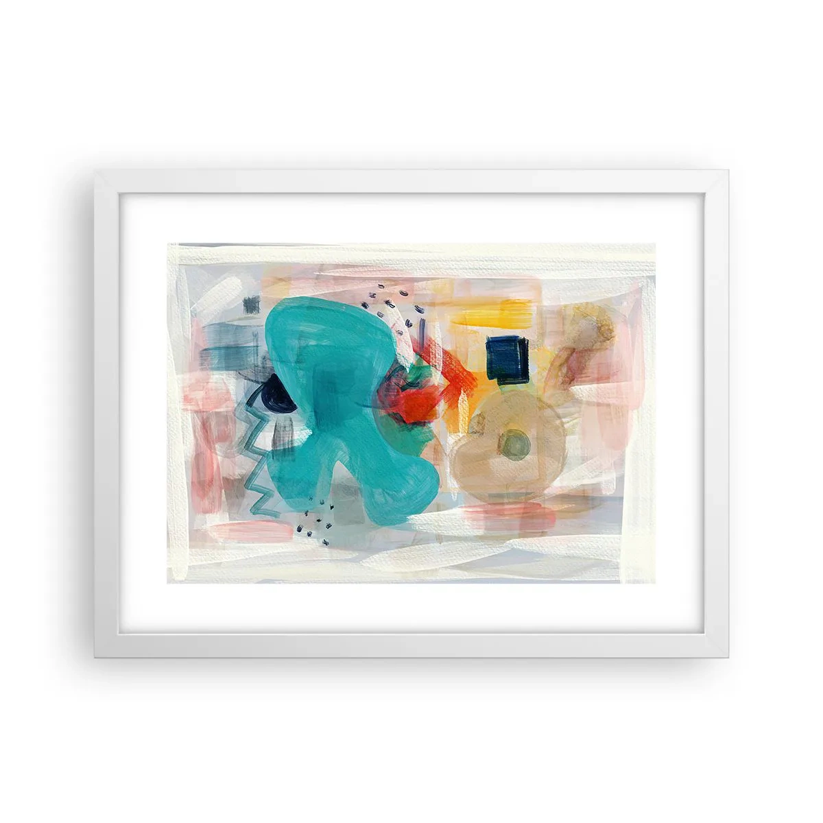 Póster en marco blanco - Un juego de colores - 40x30 cm