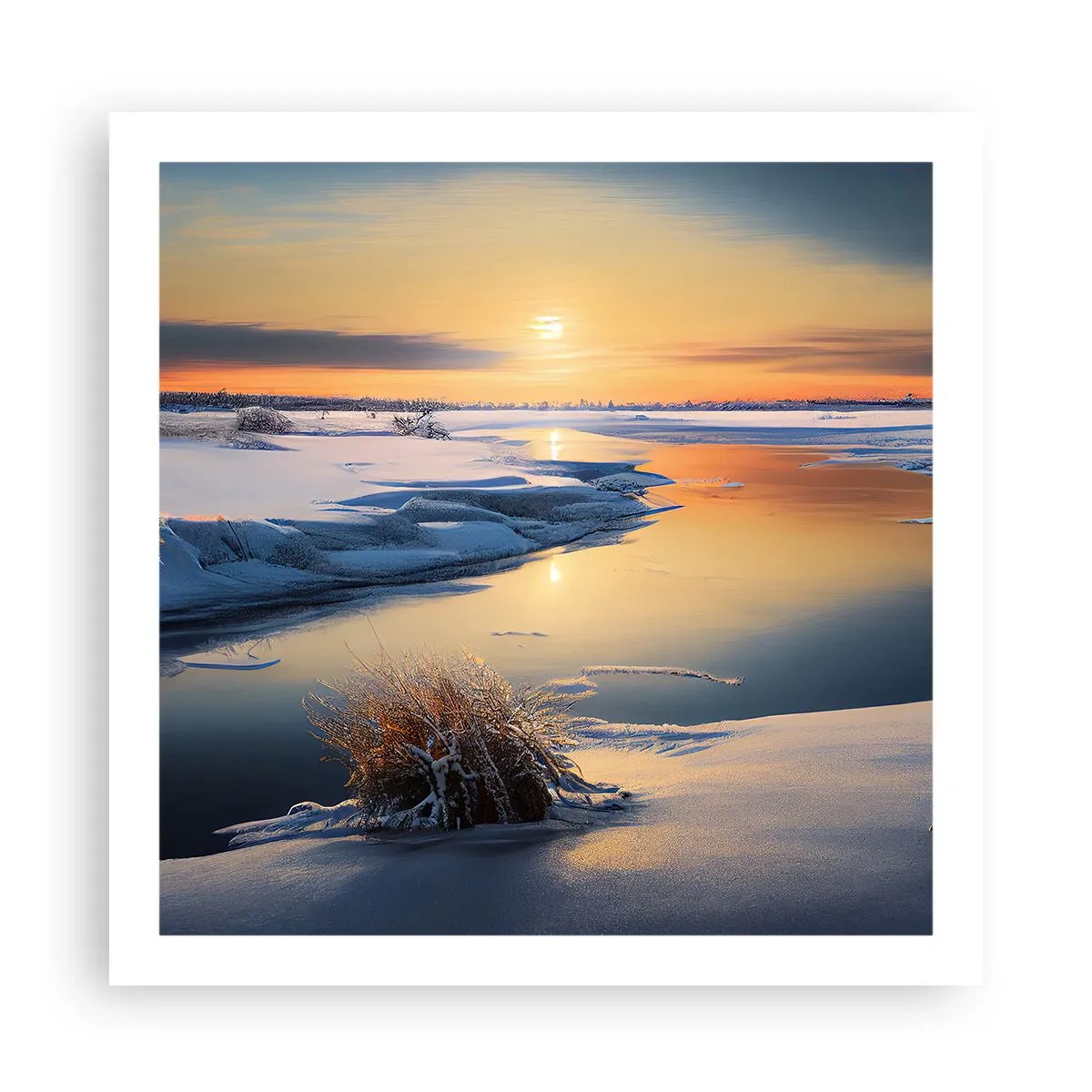 Póster - Atardecer de invierno - 60x60 cm
