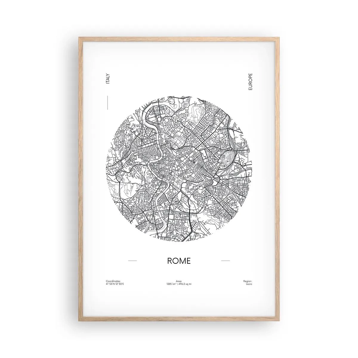 Póster en marco roble claro - Anatomía de Roma - 70x100 cm