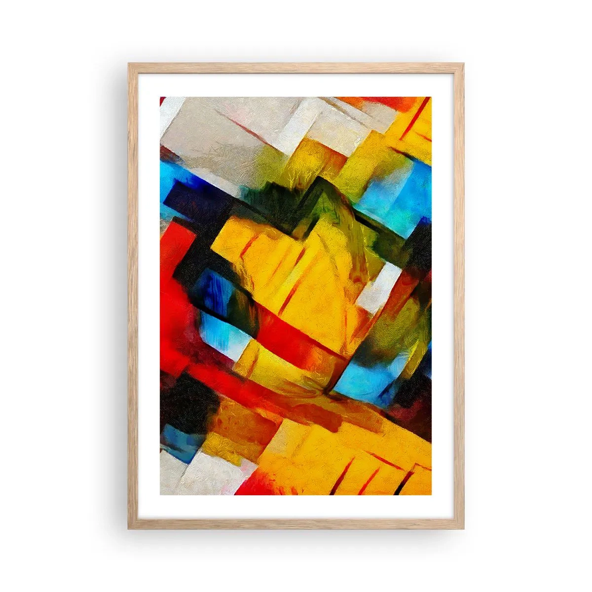 Póster en marco roble claro - Un popurrí multicolor - 50x70 cm
