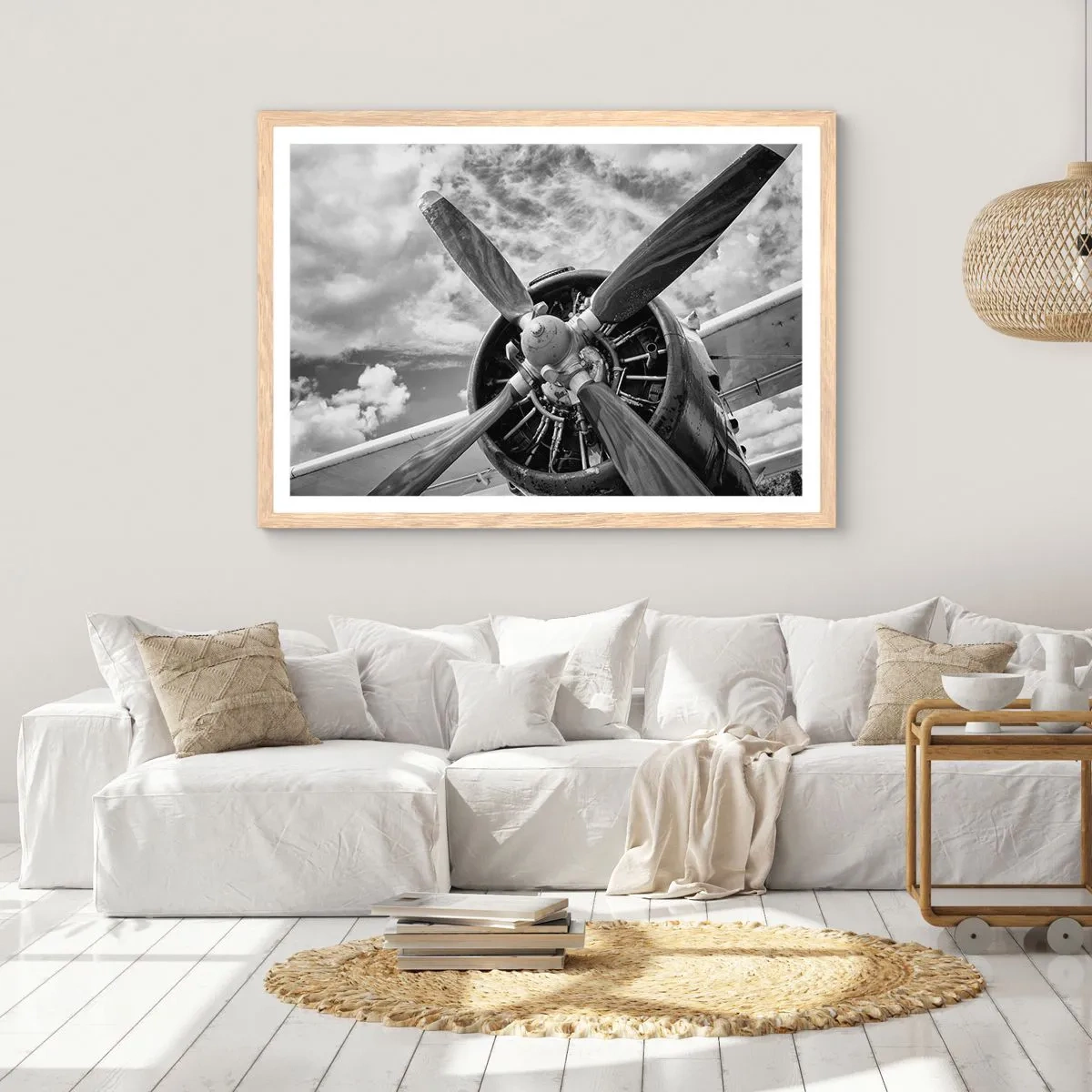 Póster en marco roble claro - Conquistador de los cielos - 50x40 cm