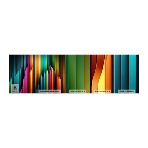 Muestra de fotomural autoadhesivo Deluxe Sticker - Órgano luminoso - Vistoso, Líneas, Abstracción - 100x30 cm