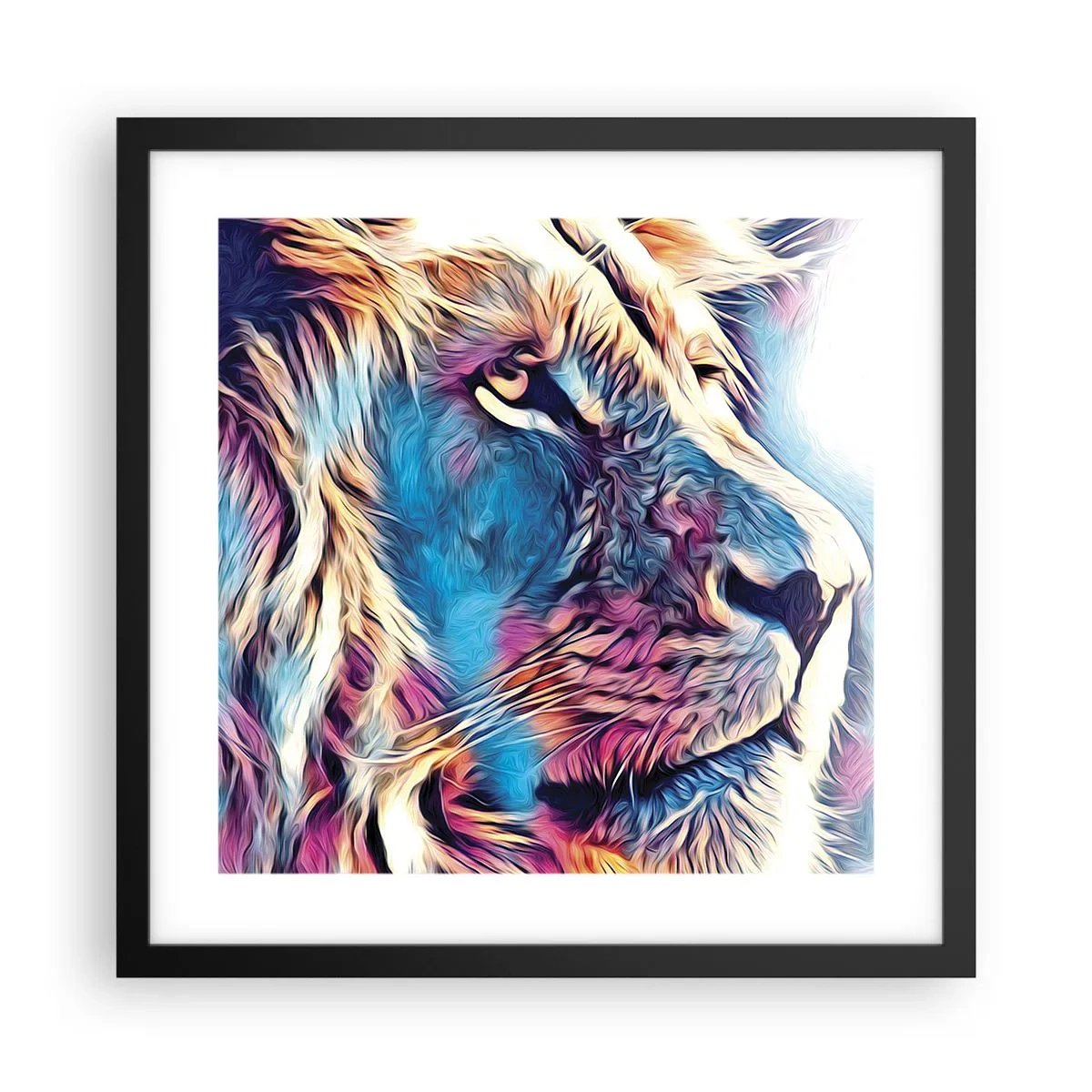 Póster en marco negro - La sabiduría de la naturaleza - 40x40 cm