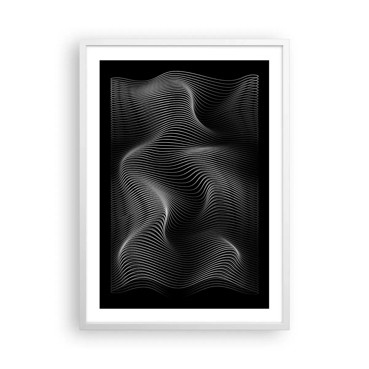 Póster en marco blanco - La danza de la luz en el espacio - 50x70 cm