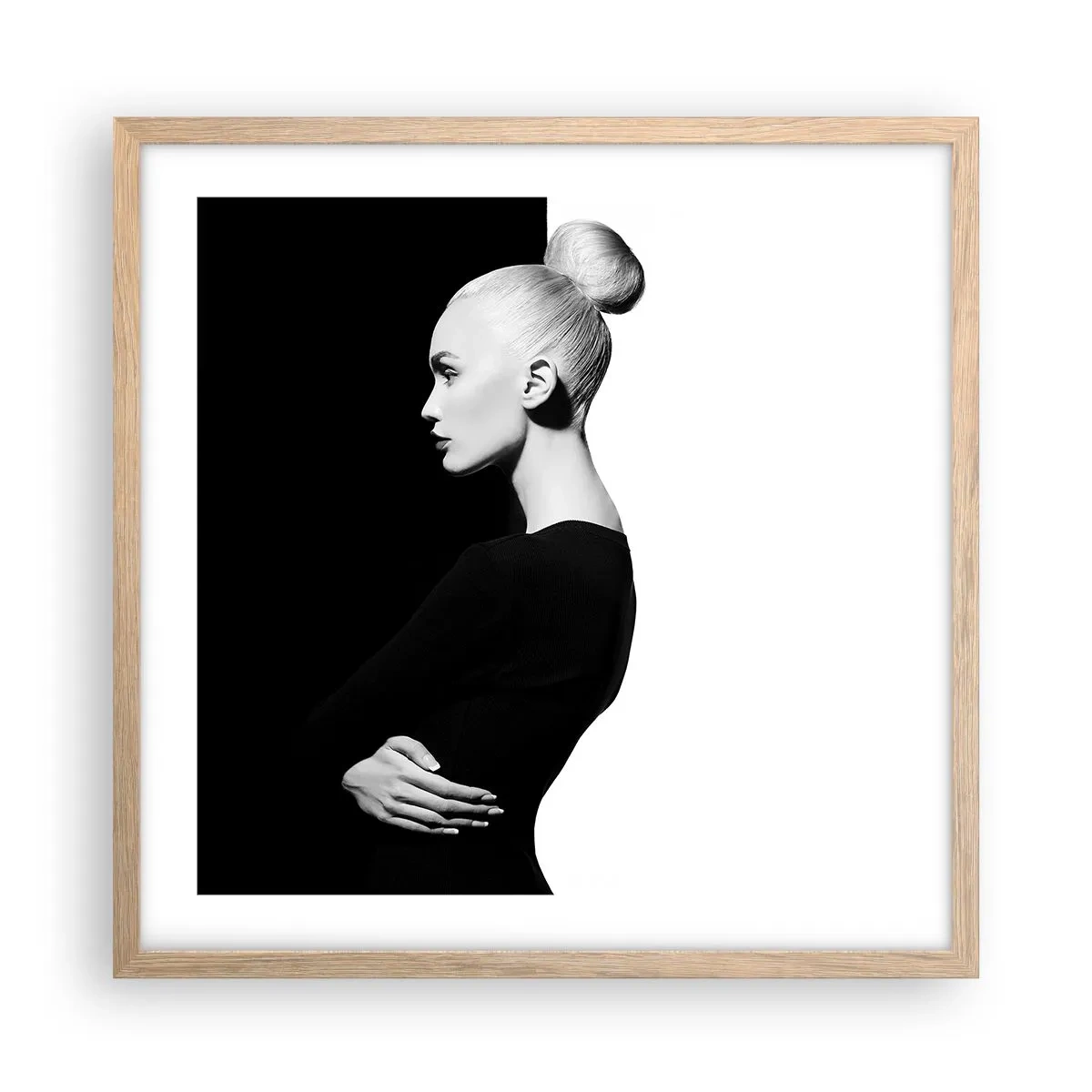 Póster en marco roble claro - Simplemente femenina - 50x50 cm