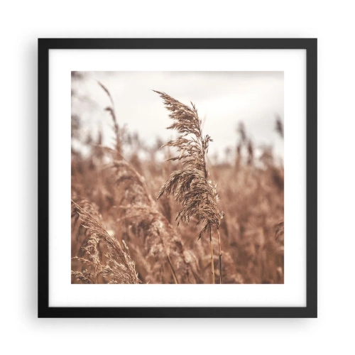 Póster en marco negro - El otoño ya está en los campos - 40x40 cm