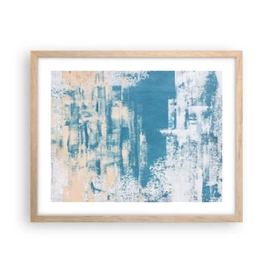 Póster en marco roble claro - A través de un carámbano - 50x40 cm