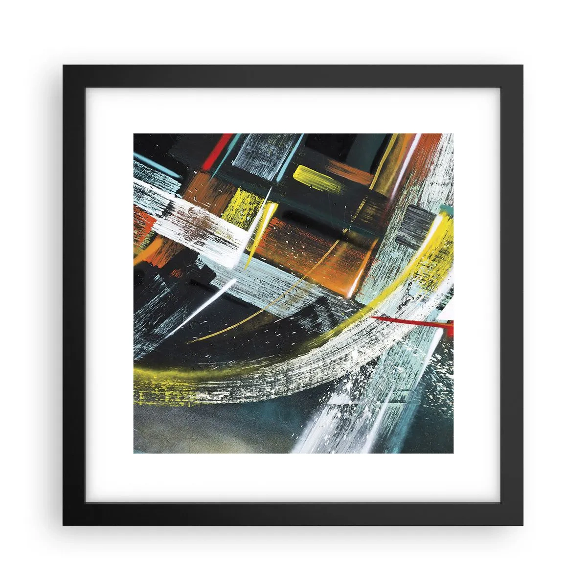 Póster en marco negro - La energía del movimiento - 30x30 cm