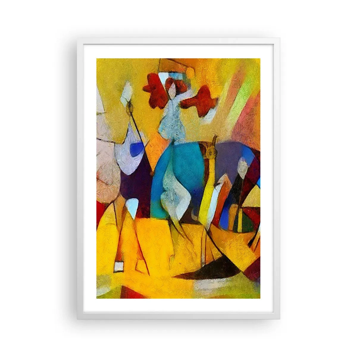 Póster en marco blanco - Sol - vida - alegría - 50x70 cm
