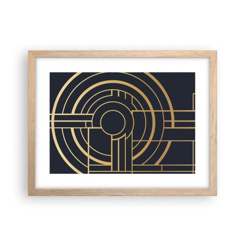 Póster en marco roble claro - Giro de los elementos - 40x30 cm