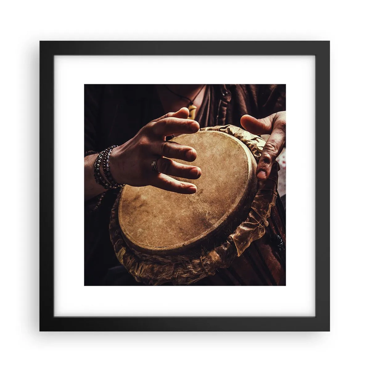 Póster en marco negro - En el ritmo del corazón - 30x30 cm