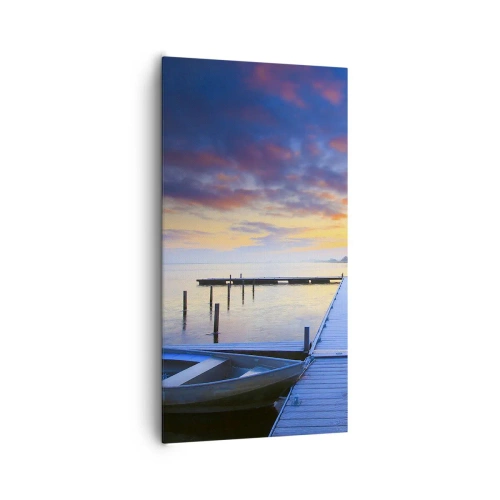 Cuadro sobre lienzo - Impresión de Imagen - Calma púrpura y dorada - 65x120 cm