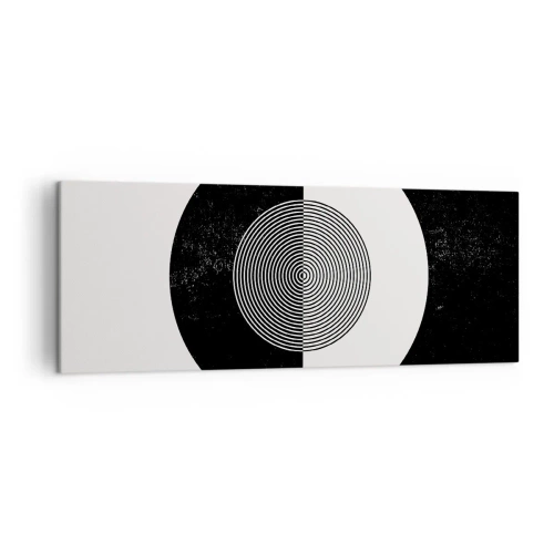 Cuadro sobre lienzo - Impresión de Imagen - Patrón gráfico en blanco y negro contrastante - 140x50cm - Armonía en blanco y negro - Decoración de pared moderna para salón y dormitorio ARTTOR