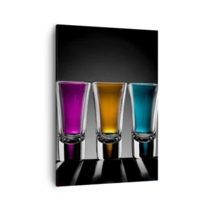 Cuadro sobre lienzo - Impresión de Imagen - Gafas de colores sobre fondo negro - 50x70cm - Colores de la alegría - Decoración de pared moderna para salón y dormitorio ARTTOR