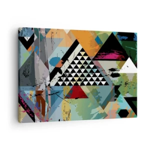 Cuadro sobre lienzo - Impresión de Imagen - Una composición abstracta de formas geométricas y colores. - 70x50cm - Qué sencillo es - Decoración de pared moderna para salón y dormitorio ARTTOR