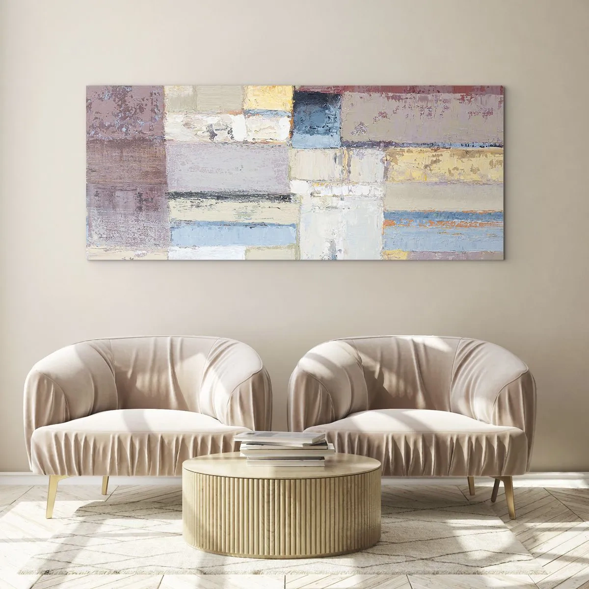 Cuadro sobre vidrio - Impresiones sobre Vidrio - La tranquilidad de la geometría - 90x30 cm