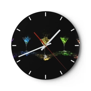 Reloj de pared - Reloj de vidrio - Los colores de la alegría en una copa de cristal - 40x40 cm