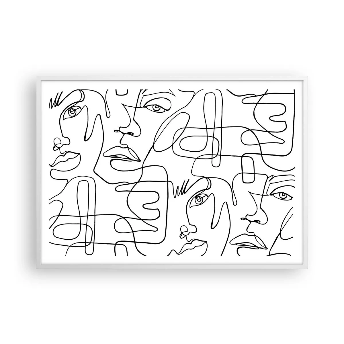 Póster en marco blanco - Entre emociones enredadas - 100x70 cm