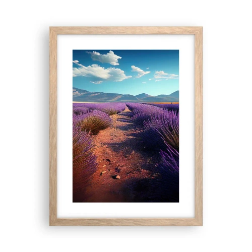 Póster en marco roble claro - Campos fragantes - 30x40 cm