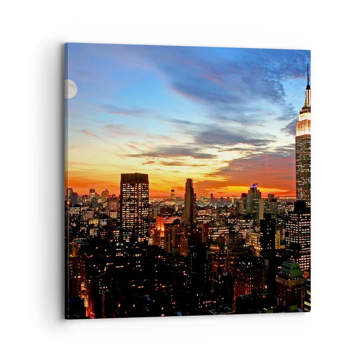 Cuadro sobre lienzo - Impresión de Imagen - Una luminosa noche americana - 70x70 cm