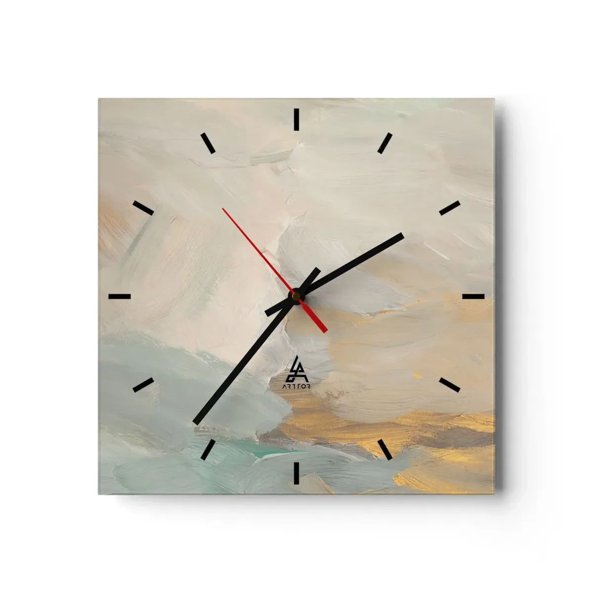 Reloj de pared - Reloj de vidrio - Abstracción - una tierra de dulzura - 40x40 cm