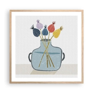 Póster en marco roble claro - Como una semilla de amapola - 60x60 cm