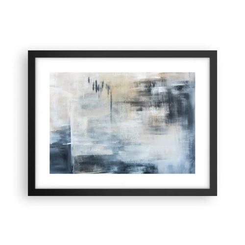 Póster en marco negro - Detrás de un velo azul - 40x30 cm