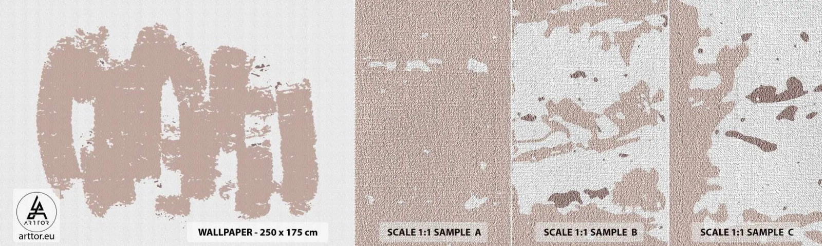 Muestra de fotomural Premium Canvas - Abstracción en rosa suave - Abstracción, Vacío, Minimalismo - 100x30 cm