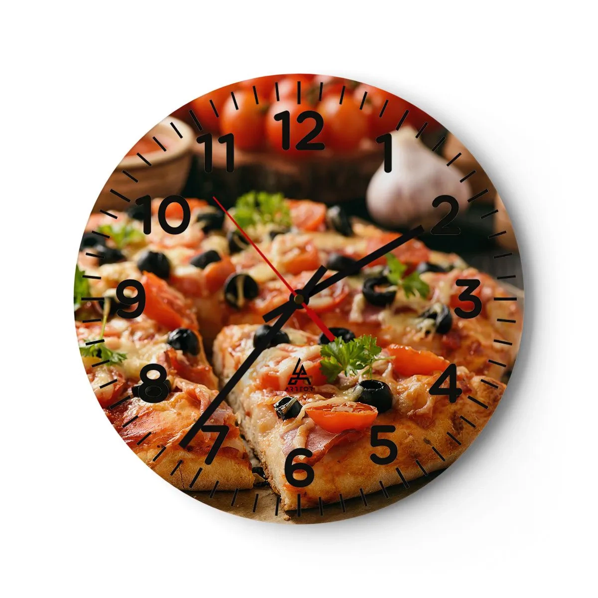 Reloj de pared - Reloj de vidrio - Delicioso aroma - 40x40 cm
