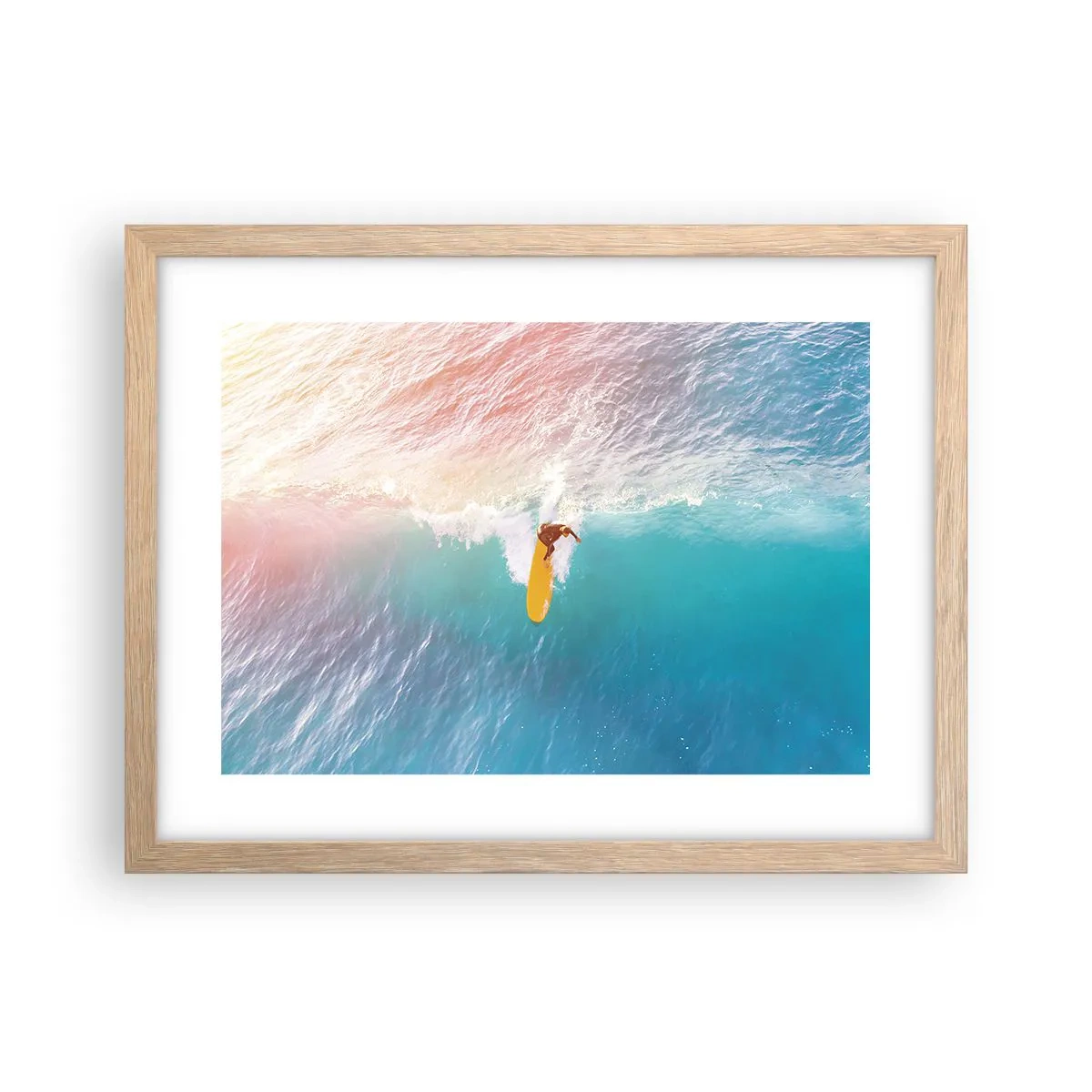 Póster en marco roble claro - Jinete del océano - 40x30 cm