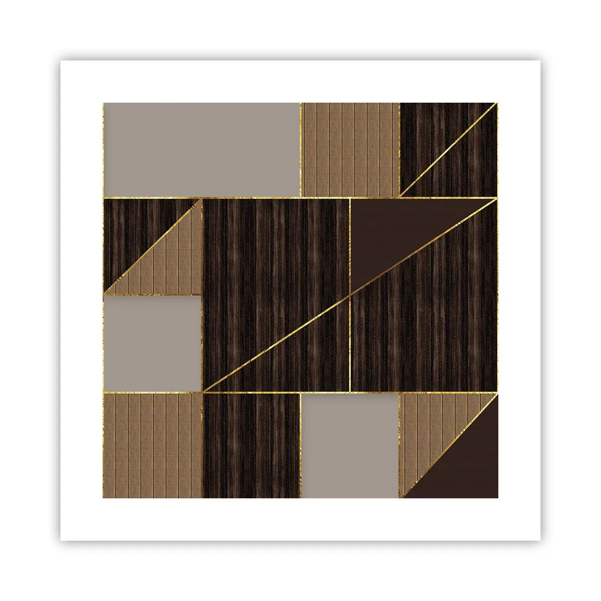 Póster - Un mosaico de marrones y dorados - 40x40 cm