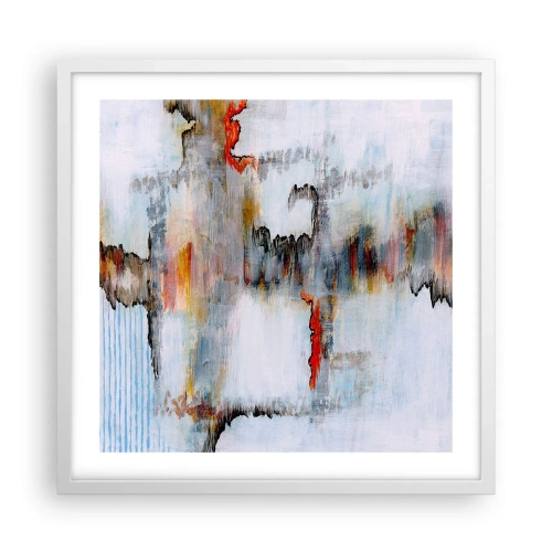 Póster en marco blanco - Abstracto sobre el agua - 50x50 cm