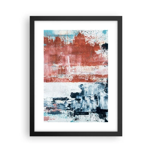 Póster en marco negro - Mitad abstracción, mitad abstracción - 30x40 cm