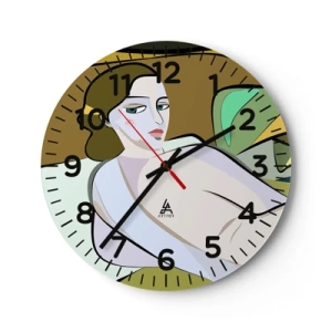 Reloj de pared - Reloj de vidrio - Retrato íntimo - 30x30 cm