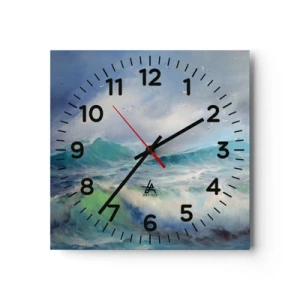 Reloj de pared - Reloj de vidrio - La fuerza del viento - 40x40 cm