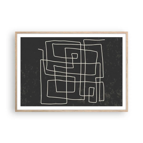 Póster en marco roble claro - No es tan sencillo - 100x70 cm