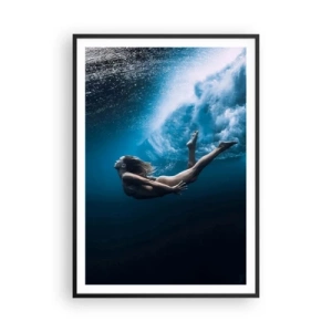 Póster en marco negro - Una sirena contemporánea - 70x100 cm