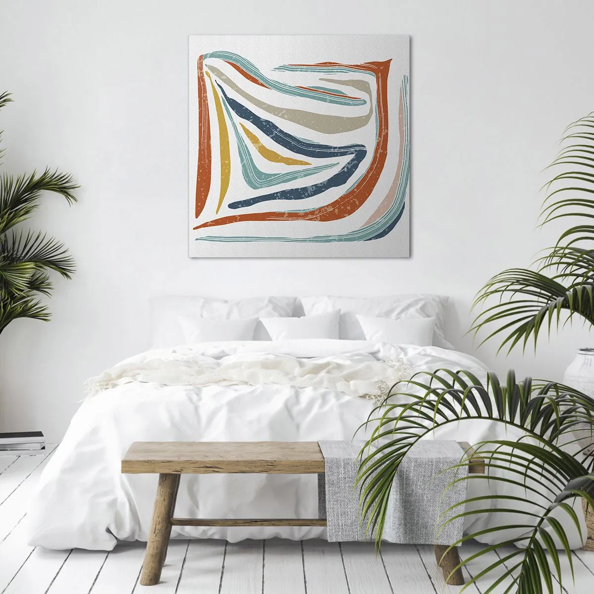 Cuadro sobre lienzo - Impresión de Imagen - Abstracción sonriente y amistosa - 60x60 cm