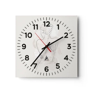 Reloj de pared - Reloj de vidrio - Como un cuerpo sensible - 30x30 cm